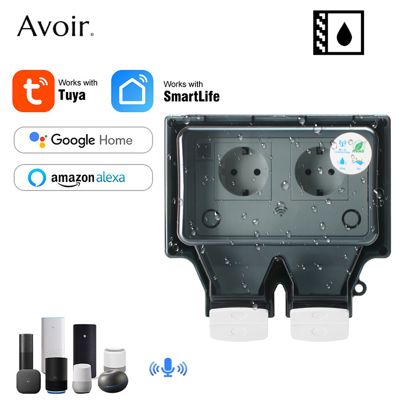 Outdoor Power Timer - Tomadas elétricas de parede Avoir-Tuya, Tomada
