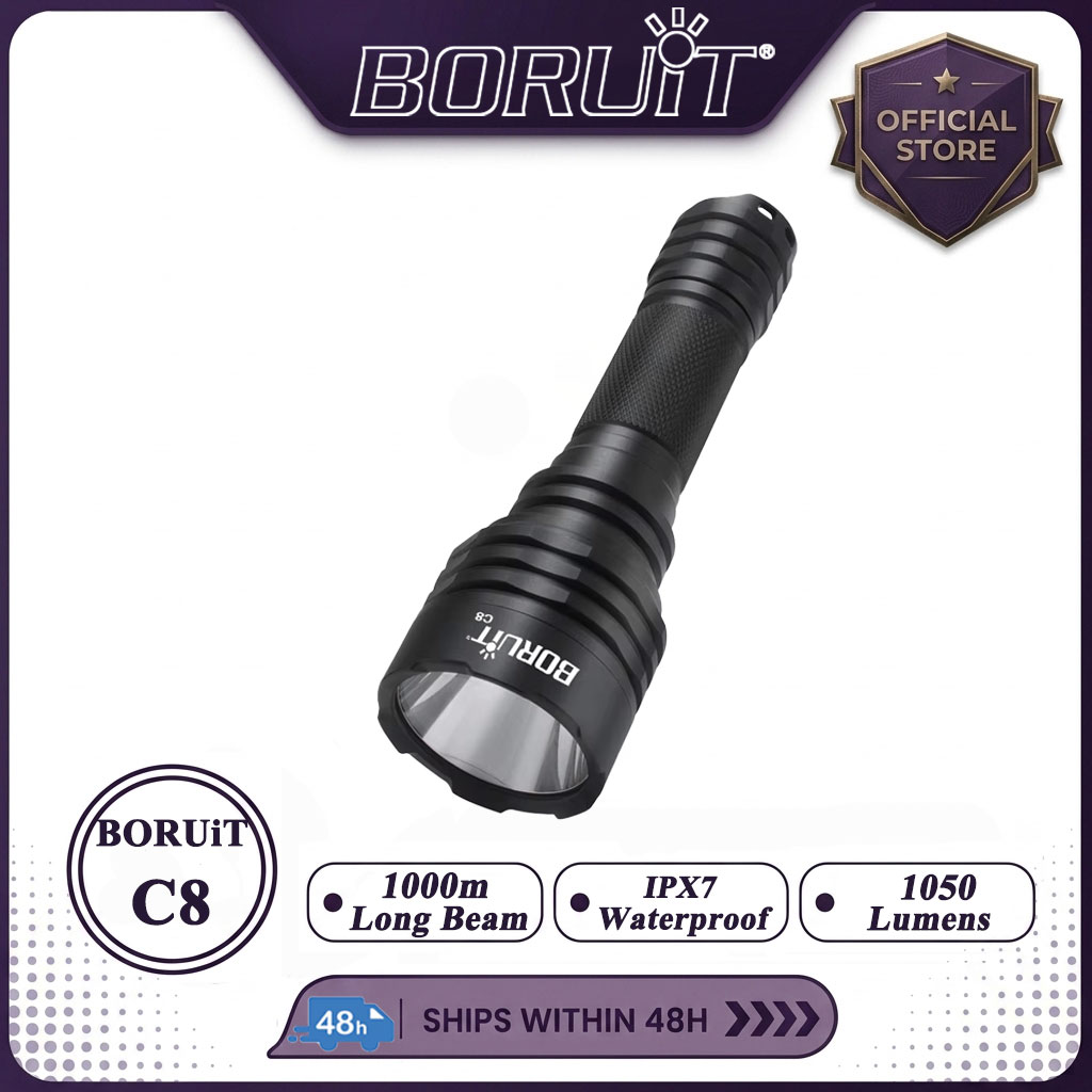 Outdoor Power Meter Bike - BORUiT C8 1050LM Lanterna Tática Potente