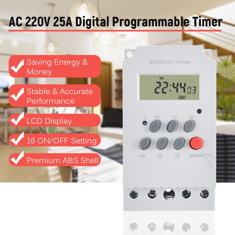 AC 220V 25A Temporizador Progr - Outdoor Power Timer avaliação e preço